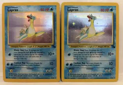 Pokemon Lapras Holo Fossil 10/62 Wizards of the Coast 1999 - 2 Cards - Image 1