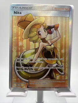 Pokemon Nita TCG Sun & Moon Team Up Holo Ultra Rare Card 180/181 - Image 1