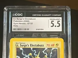 2000 Pokemon Lt. Surge's Electabuzz 006/132 Gym Heroes Holo - Image 2