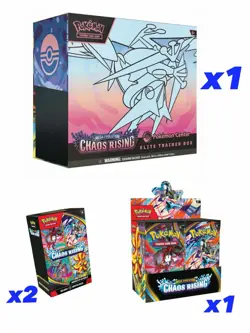 PRESALE Pokemon Center Exclusive Chaos Rising Bundle Sealed NEW ETB Booster Box - Image 1