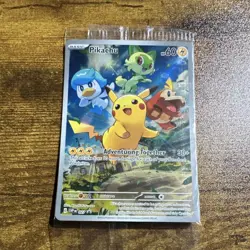 Pokemon Pikachu Promo SV: Scarlet & Violet 027 Holo English TCG Sealed - Image 1