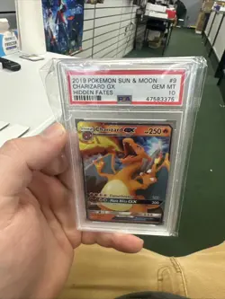 Charizard Gx Pokemon Sun & Moon Hidden Fates 9 NM PSA 10 - Image 1
