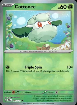 Cottonee (Master Ball Pattern) 007/131 Holo - Pokemon Prismatic Evolutions - NM - Image 1