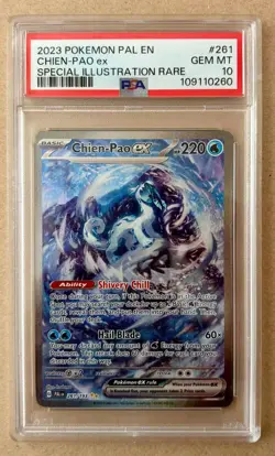 Pokemon PSA 10 GEM MINT Chien-Pao EX 261 Special Illustration Rare 2023 PAL - Image 1