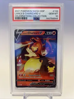 Pokemon 2021 Lance's Charizard V SWSH133 Celebrations Collection GEM MINT PSA 10 - Image 1