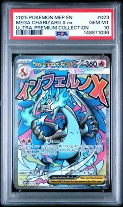 Mega Charizard X EX 23 UPC PSA 10 2025 Pokemon Mega Black Star Promo Phantasmal - Image 1