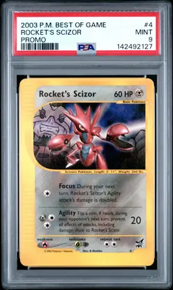 2003 POKEMON BEST OF GAME PROMO #4 ROCKET'S SCIZOR PSA 9 - Image 1
