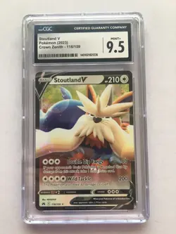 Stoutland V Pokemon 2023 Crown Zenith 116/159 Cgc 9.5! Read Desc! - Image 1