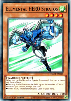 Elemental HERO Stratos - HAC1-EN015 - Common - 1st Edition - Yugioh - Image 1