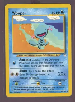 Wooper 82/111 Neo Genesis Common Pokemon Card LP - Image 1
