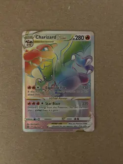 2022 Pokemon Brilliant Stars Charizard Vstar Rainbow Secret Rare Card 174/172 - Image 1