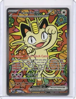 Pokemon Meowth EX Full Art Holo Card 121/088 POR Set 170 HP Pokemon TCG - Image 1