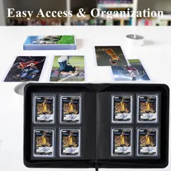 160 Pockets , Trading Card Binder Zippered Album Holds 3"x 4" 35PT Toploaders... - Image 4