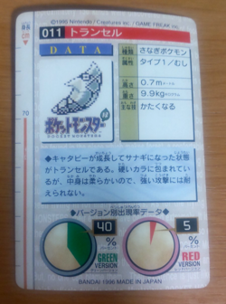 Pokemon Card Japanese Carddass Metapod 1995 vintage from Japan - Image 4