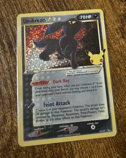 Pokemon Card TCG Umbreon Celebrations 17/17 Gold Star Pokemon TCG Holo Rare NM - Image 1