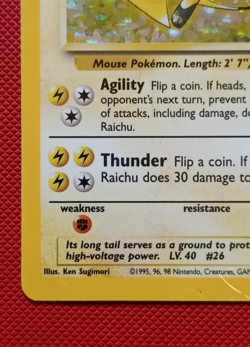 Pokemon TCG Raichu 014/102 Base Set Unlimited Holo Rare Card LP/MP - Image 5