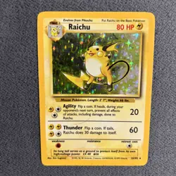 Raichu 14/102 Pokemon Card TCG Based Set Unlimited Holo Rare - Image 3