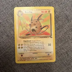 Pokemon Card WOTC TCG 1999 Raichu 29/62 Original Non Holo Rare Fossil Set NM - Image 1