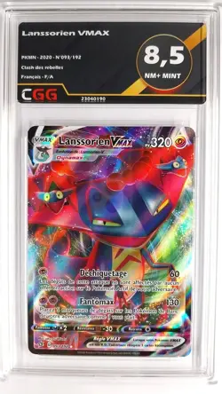 Carte pokemon Lanssorien VMAX FR CGG 8,5 Clash des rebelles 93/192 23040190 - Image 1