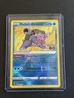 Pokemon Go TCG Holo Radiant Rare Radiant Blastoise 018/078 - Image 1