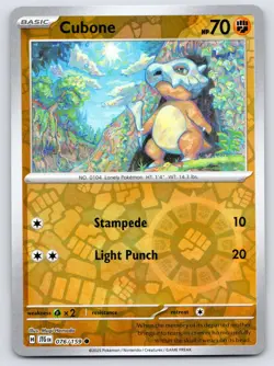 Cubone 076/159 Common Journey Together Pokemon Reverse Holo Near Mint - Image 1