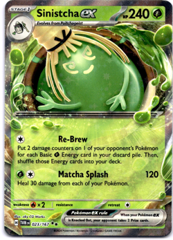 Pokemon TCG Sinistcha ex 023/167 Twilight Masquerade Double Rare Near Mint/Mint - Image 1