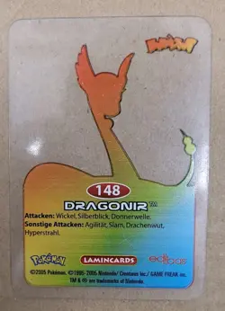 Pokemon - 2005 - Lamincards - Edibas - 148 Dragonir - Deutsch - Image 2