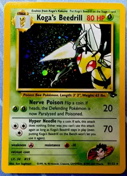 Koga's Beedrill HOLO RARE 9/132 Gym Challenge VINTAGE 2000 Pokemon - Image 1