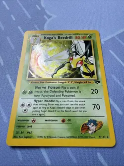 Koga's Beedrill HOLO RARE 9/132 Gym Challenge VINTAGE 2000 Pokemon - Image 3