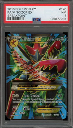 Pokemon M Scizor EX XY Breakpoint Full Art #120 PSA 7 - Image 1