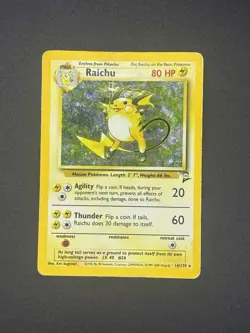 Pokemon TCG Raichu Base Set 2 Holo Unlimited Rare Card 14/102 - Image 1