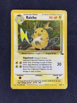 Pokemon TCG Raichu 14/62 Fossil Holo Rare Card Moderately Played - Image 1
