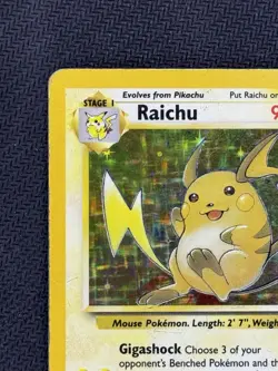 Pokemon TCG Raichu 14/62 Fossil Holo Rare Card Moderately Played - Image 2