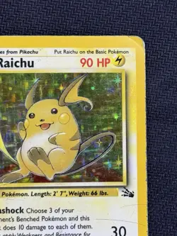 Pokemon TCG Raichu 14/62 Fossil Holo Rare Card Moderately Played - Image 3