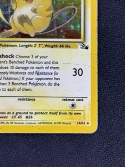 Pokemon TCG Raichu 14/62 Fossil Holo Rare Card Moderately Played - Image 4