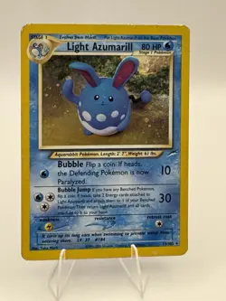 Pokemon TCG Light Azumarill Neo Destiny 13/105 Holo Unlimited Holo Rare HP - Image 1