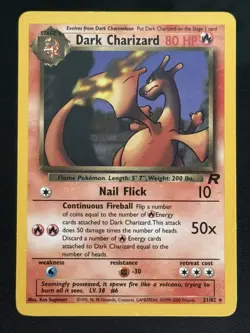Pokemon Dark Charizard 21/82 Team Rocket Rare WOTC Vintage - Image 1