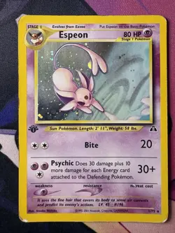 Pokemon TCG Espeon 1/75 Neo Discovery 1st Edition Holo - Image 1