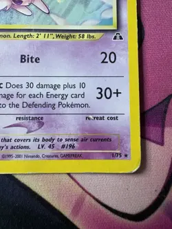 Pokemon TCG Espeon 1/75 Neo Discovery 1st Edition Holo - Image 2