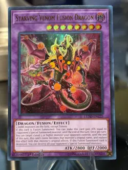Starving Venom Fusion Dragon LEDD-ENC25 Ultra Rare 1st Edition YuGiOh Card NM - Image 2