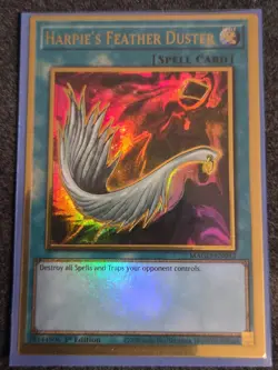 YUGIOH HARPIES FEATHER DUSTER MAGO-EN042 GOLD 1ST ED NM - Image 1