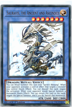 Sauravis, the Ancient and Ascended - DUOV-EN075 Ultra Rare 1st Edition Yugioh - Image 1