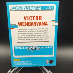 Panini Donruss Rated Rookie Victor Wembanyama #220 Holo Green Laser Spurs - Image 2