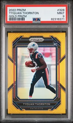 2022 Panini Prizm Tyquan Thornton 328 Gold Prizm PSA 9 - Image 1