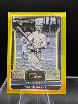 2023 Panini Three and Two Holo Gold /15 Home Run Baker Frank Baker #4 HOF Card - Image 1