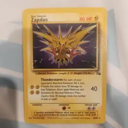 Pokemon Zapdos Fossil Non-Holo 30/62 - Image 1