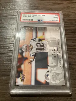 2008 Upper Deck First Edition PSA 9 Tom Brady #87 NE Patriots HOF Mint GOAT MVP - Image 1