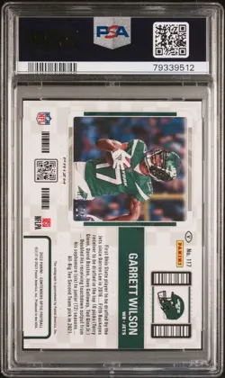 Garrett Wilson 2022 Contenders Optic Variation Rookie Auto Blue 3/25 #117 PSA 9 - Image 2