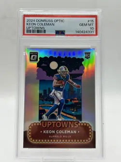 2024 Panini Donruss Optic Keon Coleman Uptowns #15 (RC) PSA 10 - Image 2