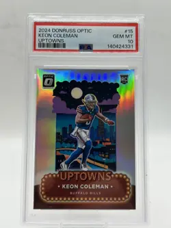 2024 Panini Donruss Optic Keon Coleman Uptowns #15 (RC) PSA 10 - Image 4